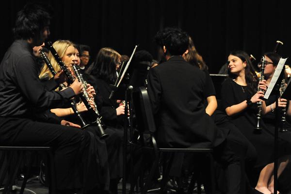 Students performing at the 2023-2024 All County Band Concert